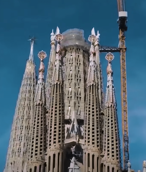 The Tower of Jesus Christ under construction at the Sagrada Família.