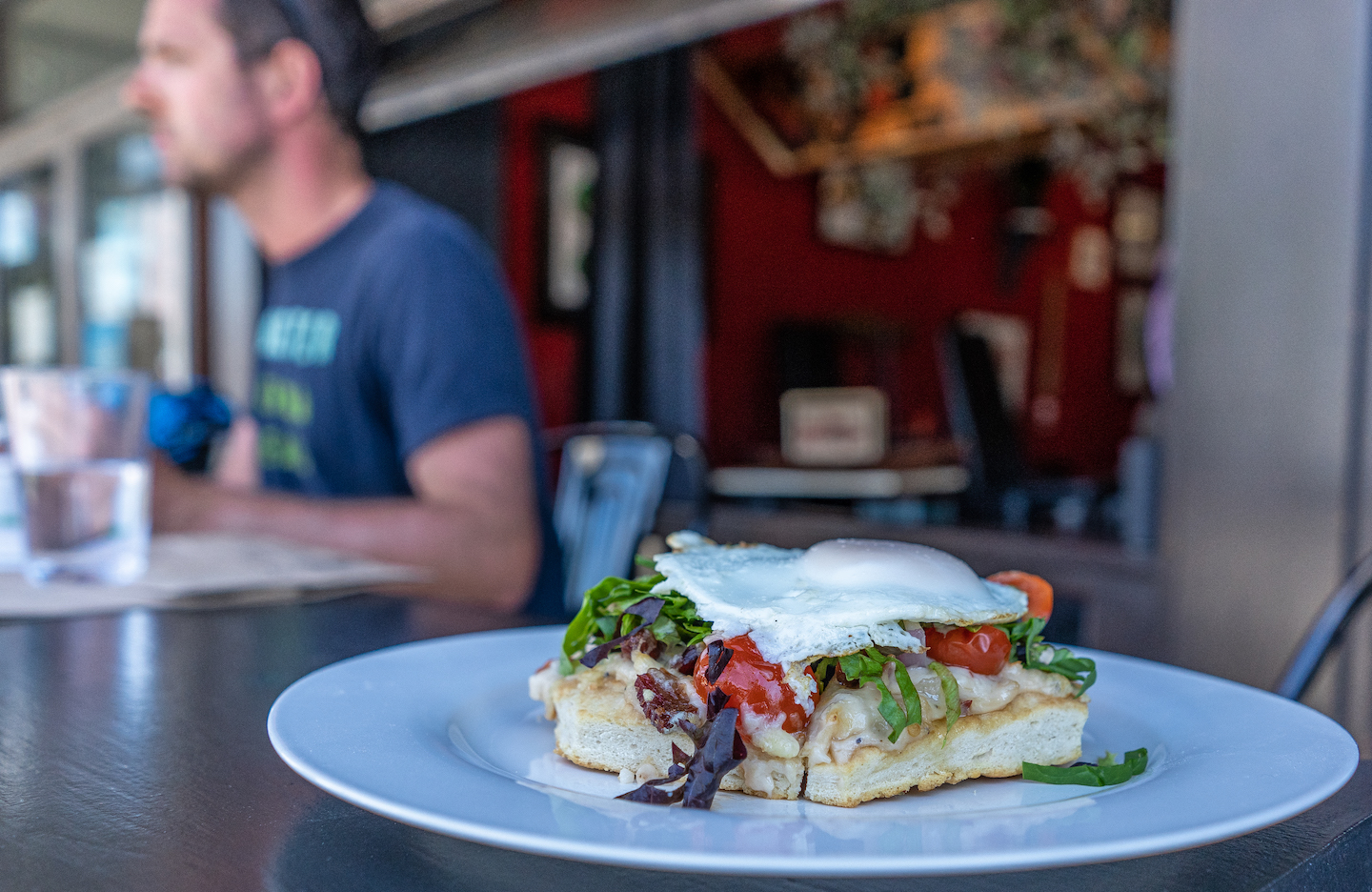 A prepared platter featuring salmon and bannock bread from the Salmon n' Bannock restaurant.