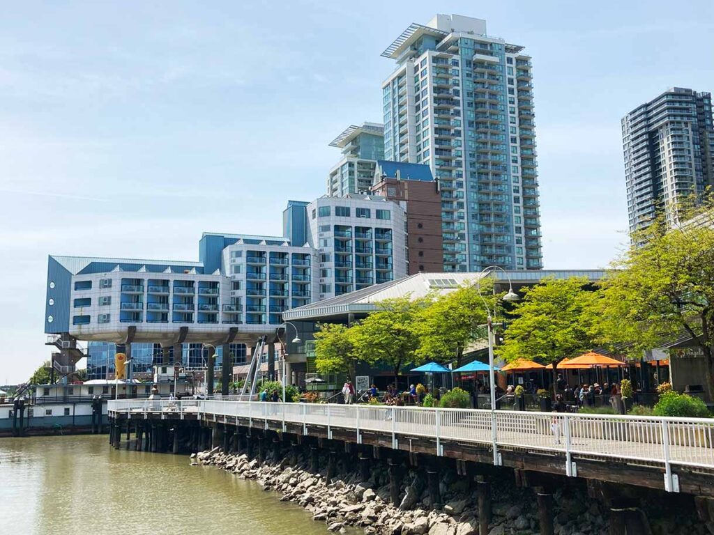 The waterfront River Market area in New Westminster, British Columbia, Canada.