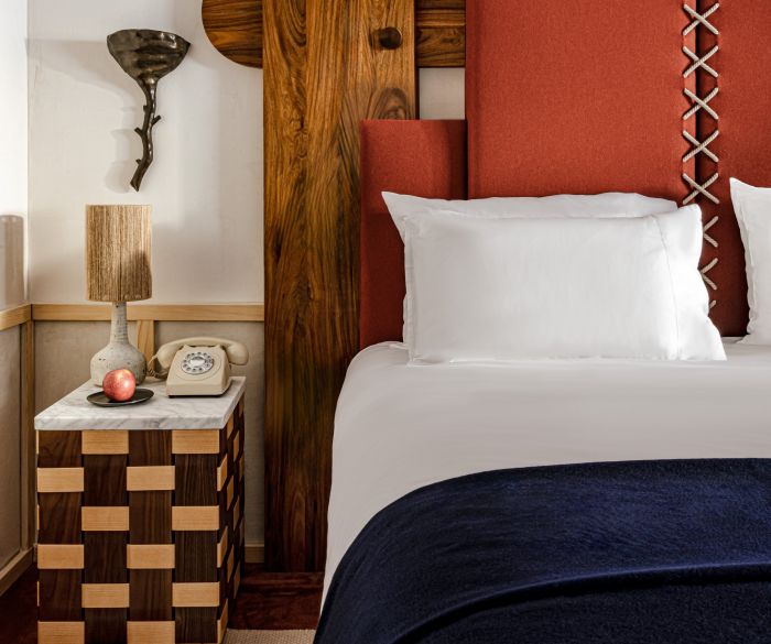 Vibrant and eclectic modern interior design within a luxury alpine chalet.