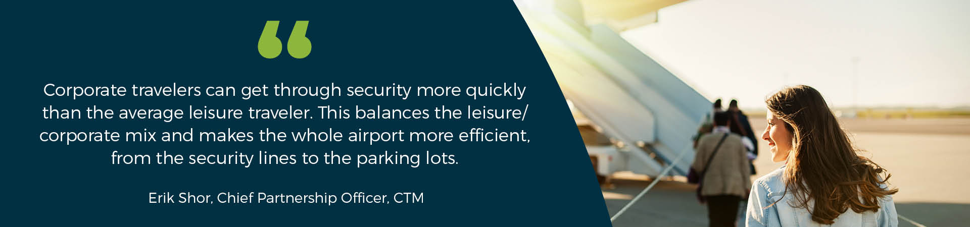 Graphic featuring an expert quote regarding the impact of air traffic control staffing on travel reliability.