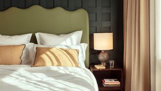 Interior view of a guest room at The Hoxton Rome featuring midcentury modern decor.