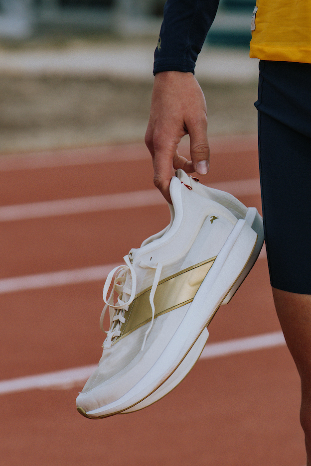 Editorial photo of high-performance racing collection apparel.