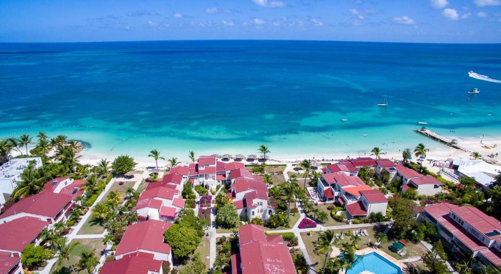 Resort apartments at Antigua Village Beach Resort on the shore of Dickenson Bay.