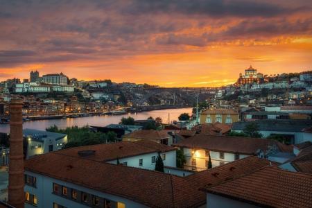 Hotel Forte de Gaia overlooking the Douro River in Porto, Portugal.