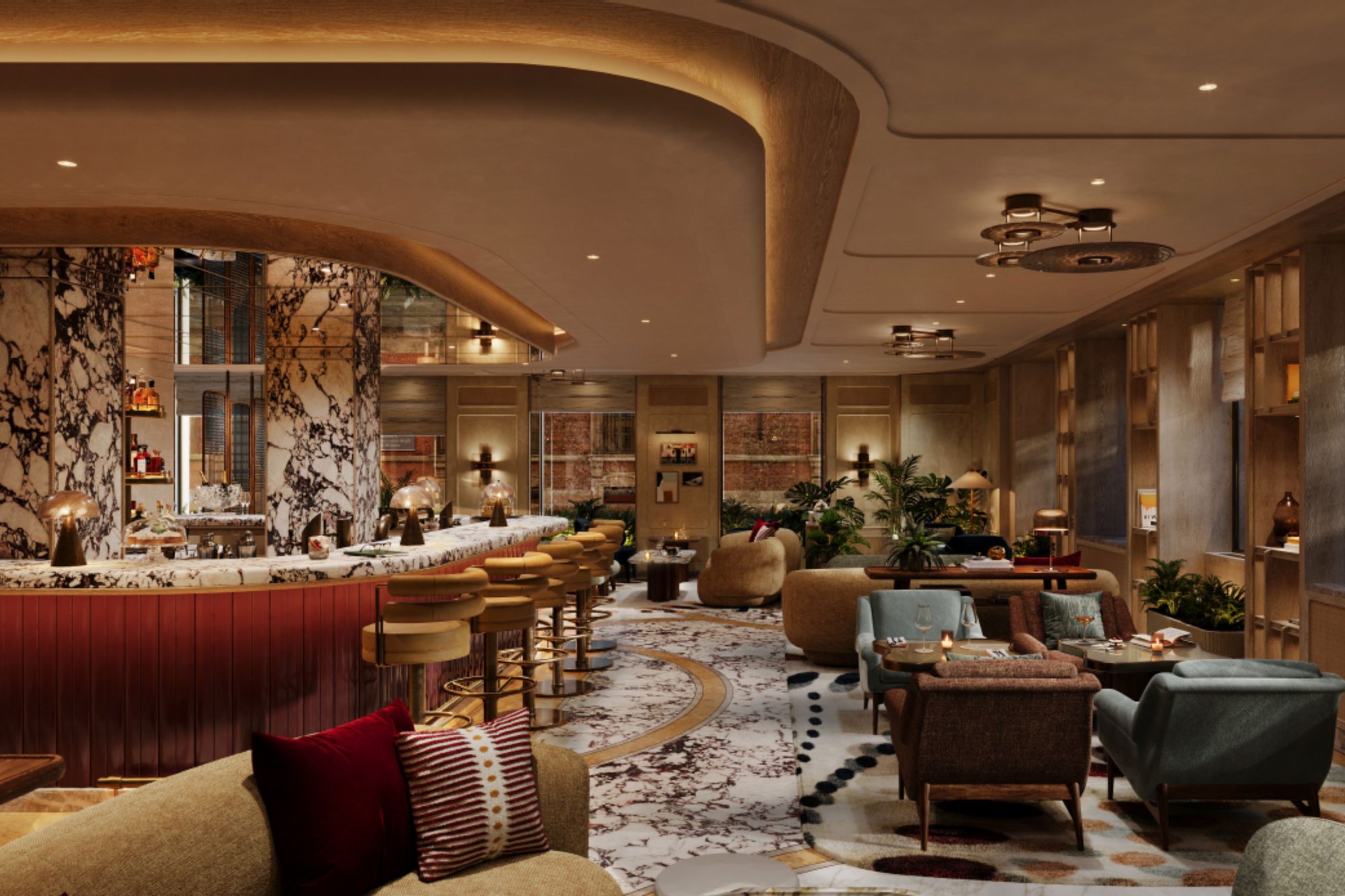 Sophisticated luxury interior of a guest suite at the Six Senses Milan in the Brera district.