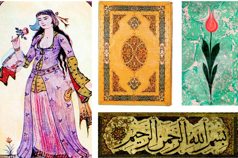 An artist creating colorful patterns on water using the traditional Ebru marbling technique.