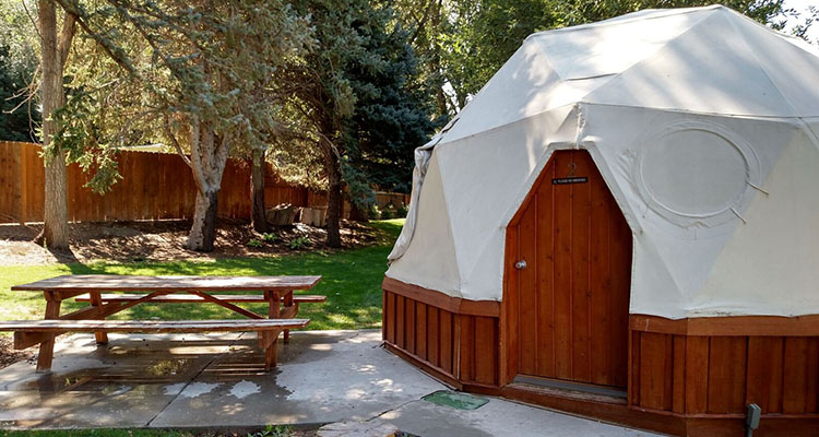 A steaming outdoor thermal pool surrounded by rock walls and plants.