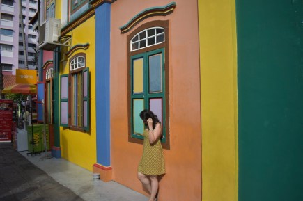 The brightly painted, multi-colored House of Tan Teng Niah in Little India, Singapore.