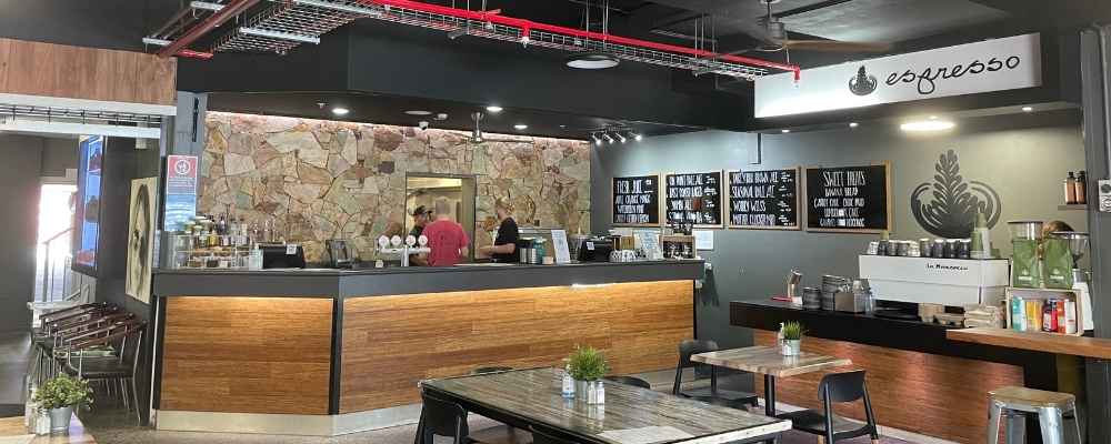 The exterior of the Wobbly Chook craft beer and seafood restaurant in Yamba.