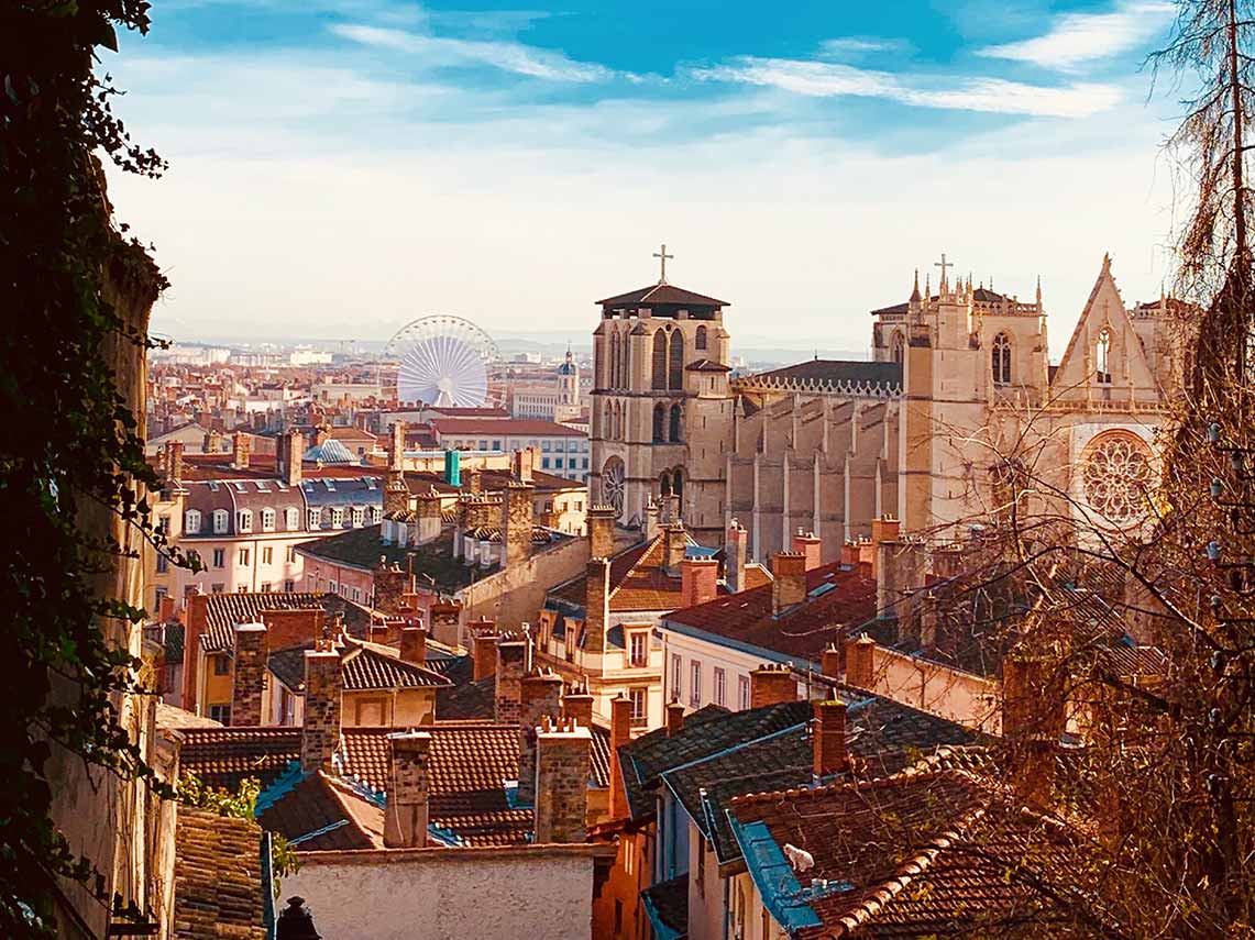 The historic Saint-Jean district in Lyon, France, featuring traditional architecture.