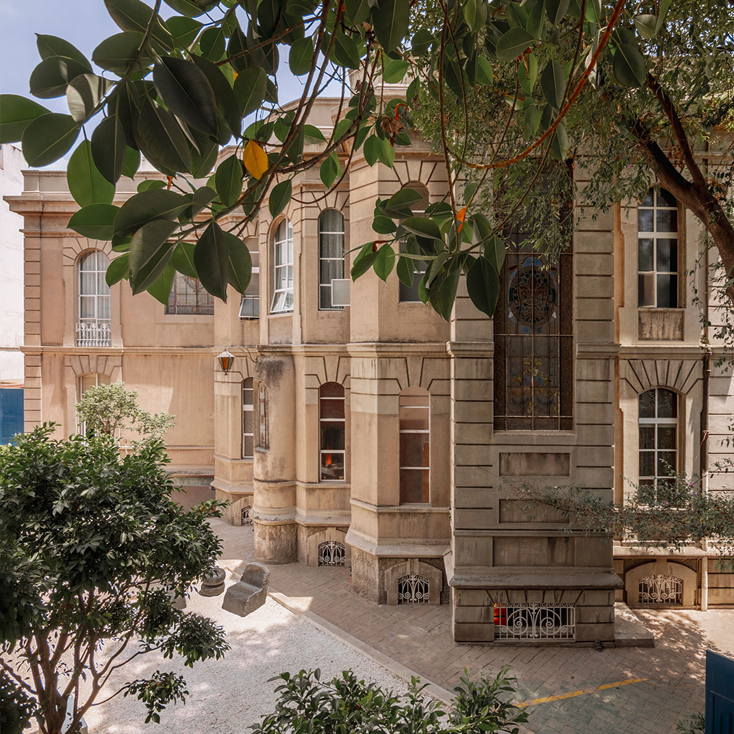 The exterior of Maison Celeste, a historic aristocratic mansion in Mexico City.