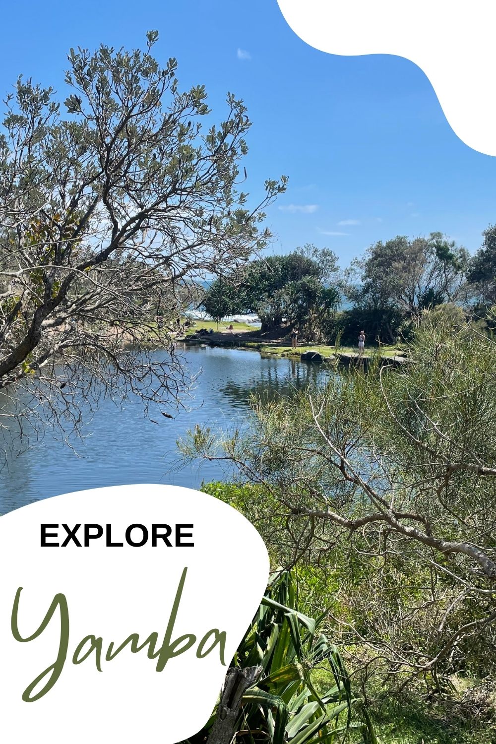 A panoramic coastal view of the Yamba shoreline taken from the lighthouse lookout.